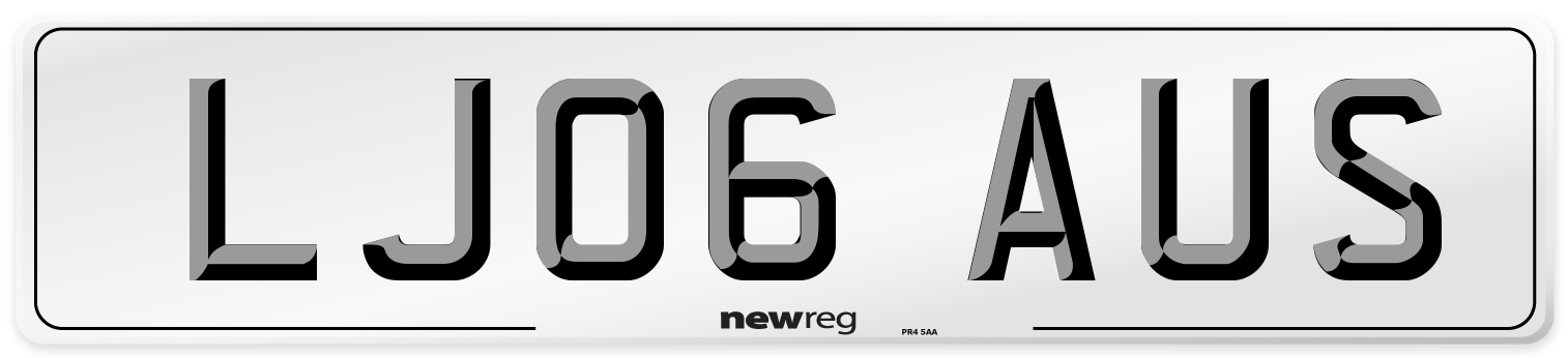 LJ06 AUS Number Plate from New Reg
